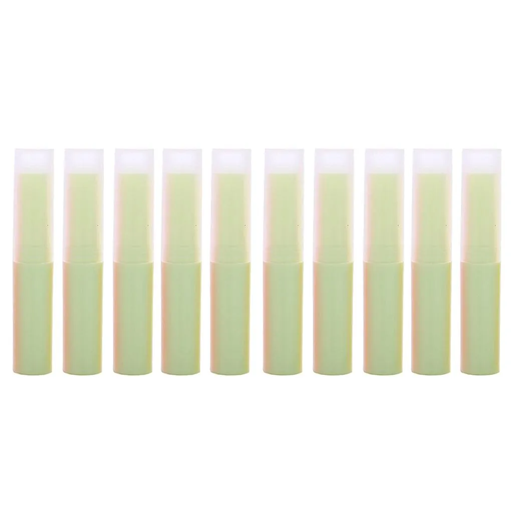 10Pcs Empty Lipstick Tubes Lip Balm Containers DIY Makeup Tools Light Green