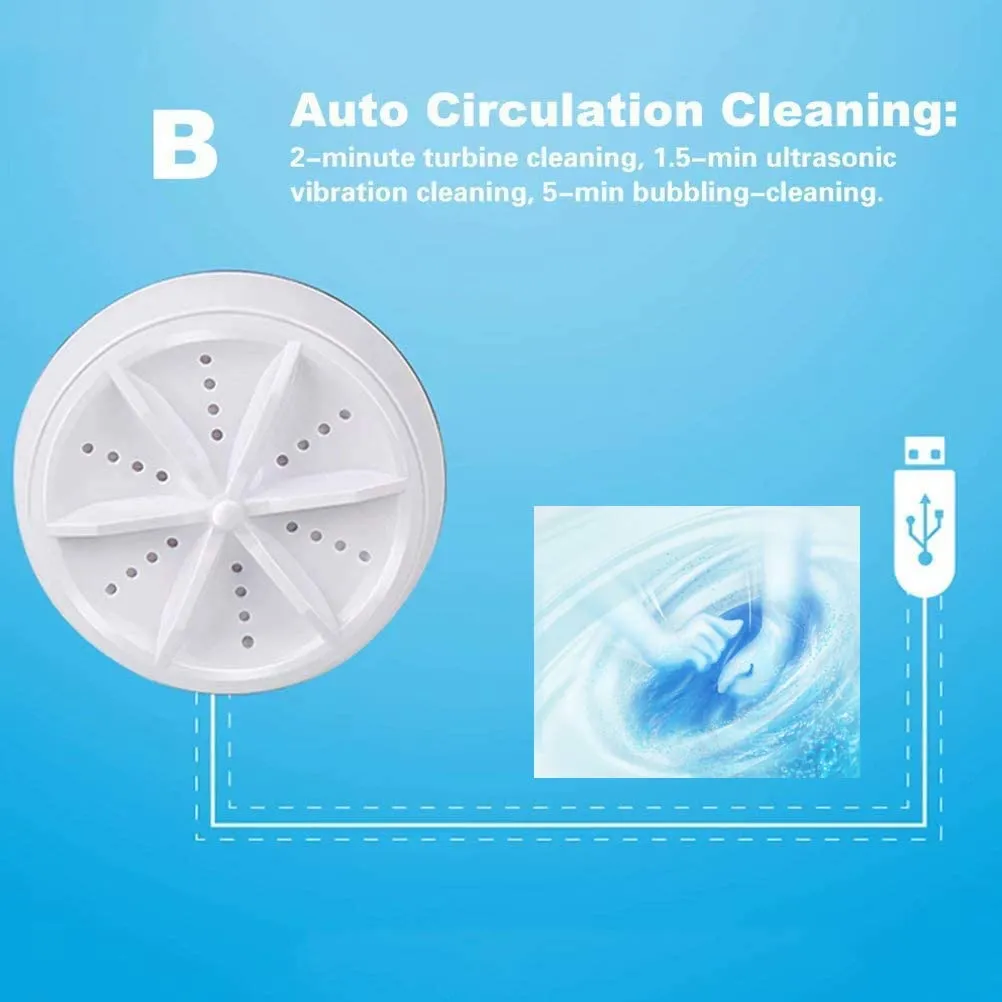 2 in 1 Ultrasonic Portable Turbo Washing Machine