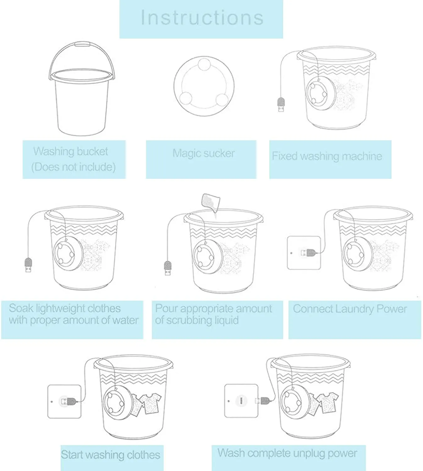 2 in 1 Ultrasonic Portable Turbo Washing Machine