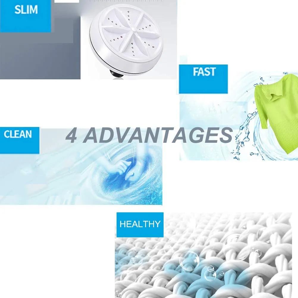 2 in 1 Ultrasonic Portable Turbo Washing Machine