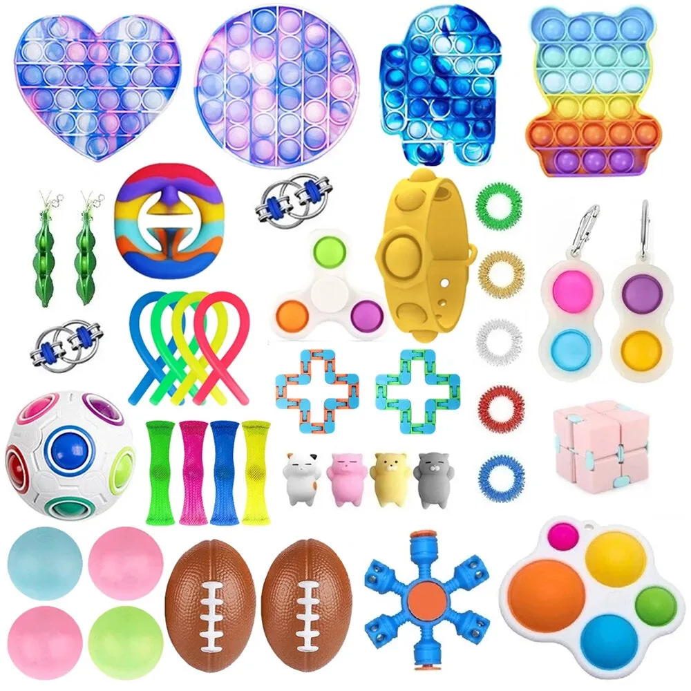 29pcs Fidget Antistress Toy Set Decompression Artifact Adults Children Squishy Sensory Antistress Relief Bubble Puzzle Toys Creative Gifts