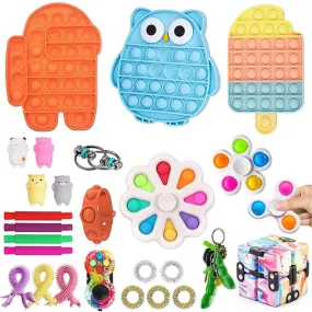 29pcs Fidget Antistress Toy Set Decompression Artifact Adults Children Squishy Sensory Antistress Relief Bubble Puzzle Toys Creative Gifts