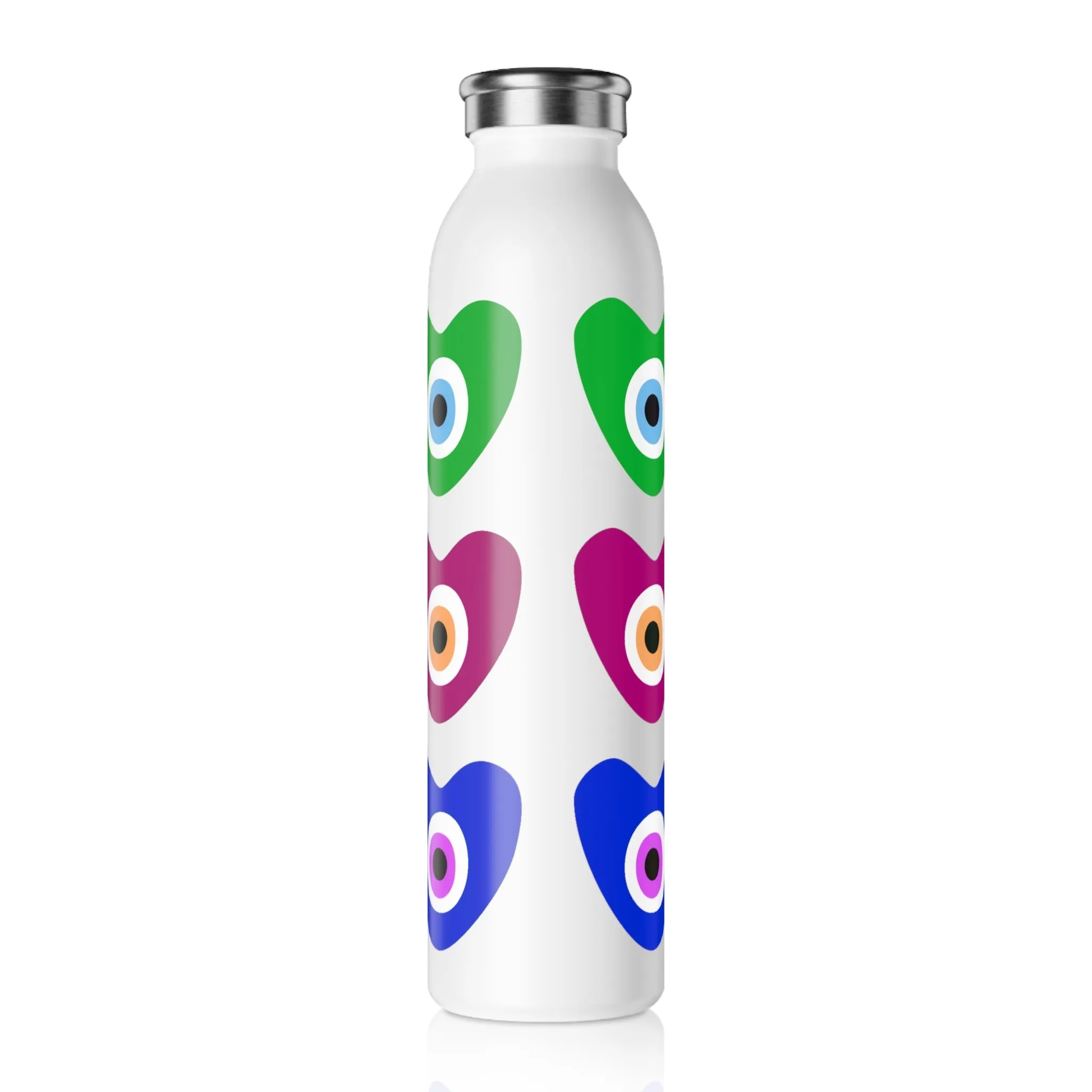 3 Colored Hearts Water Bottle