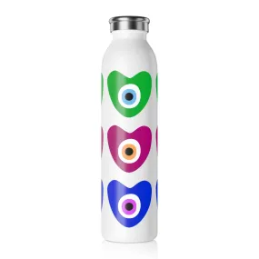 3 Colored Hearts Water Bottle