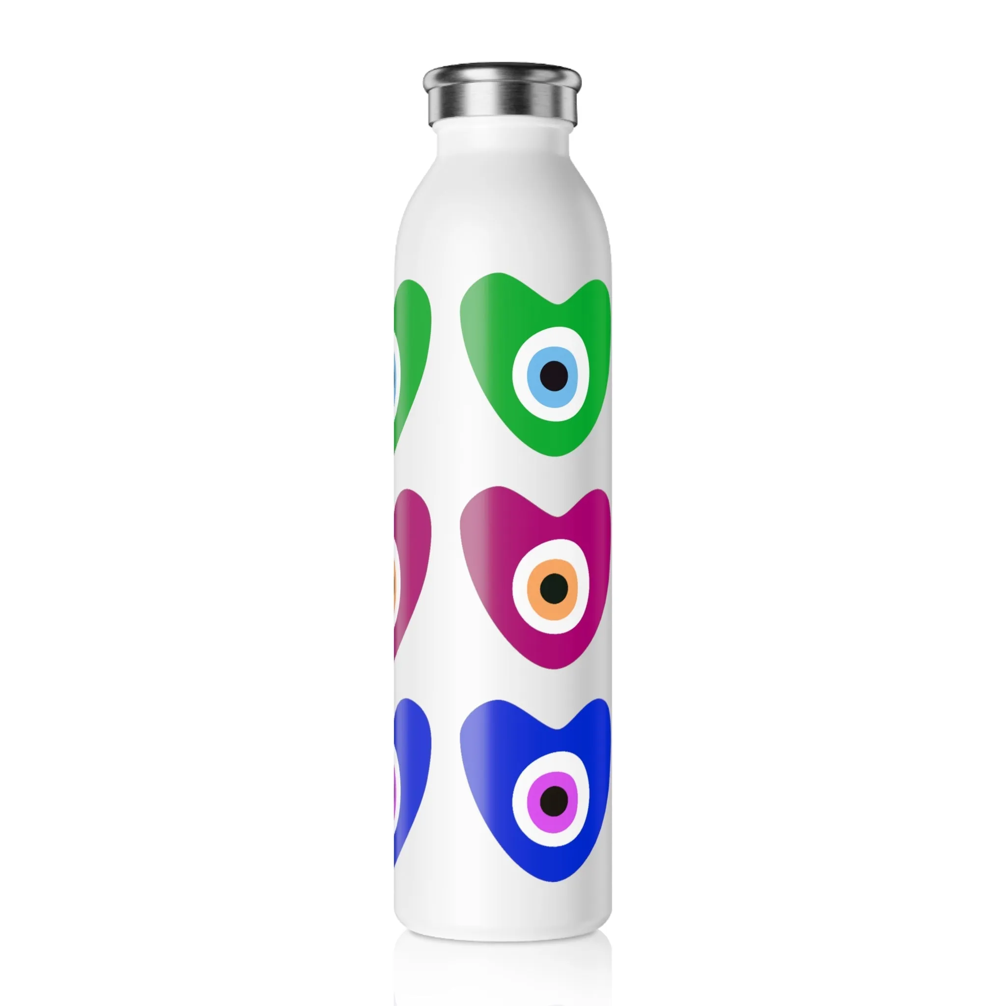 3 Colored Hearts Water Bottle