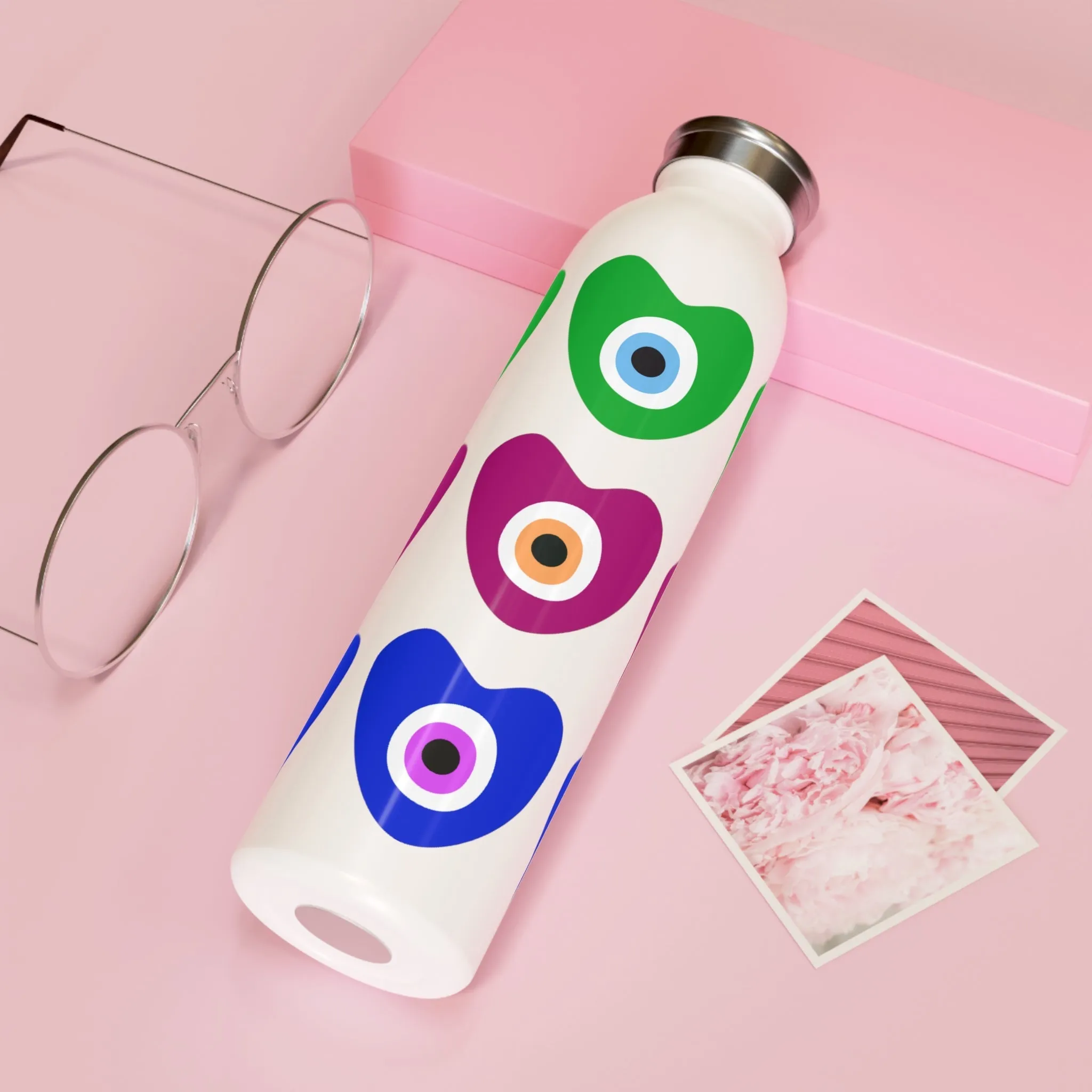 3 Colored Hearts Water Bottle