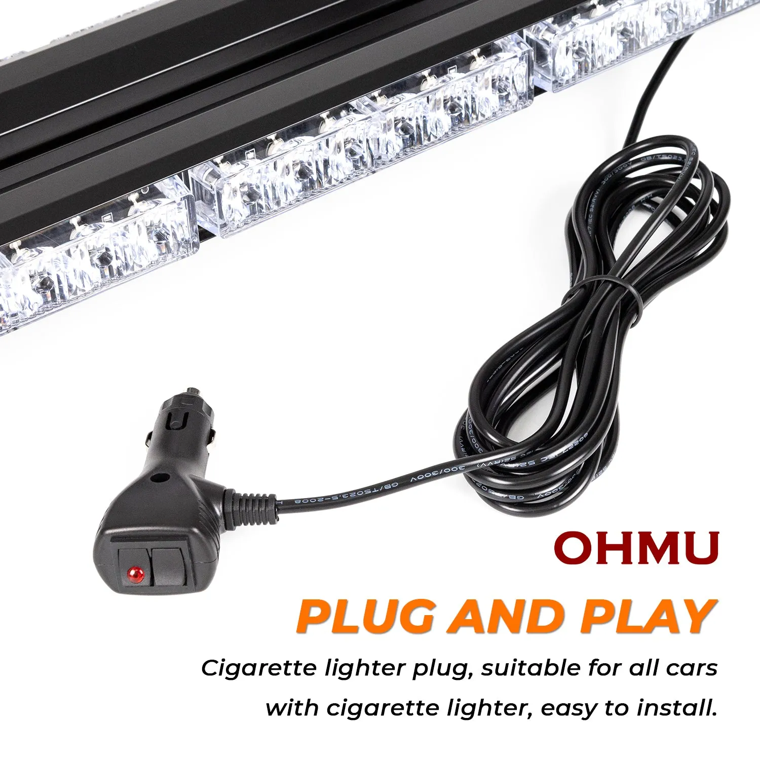 37.5" LED Strobe Light Bar Double Side Flashing with Magnetic Base