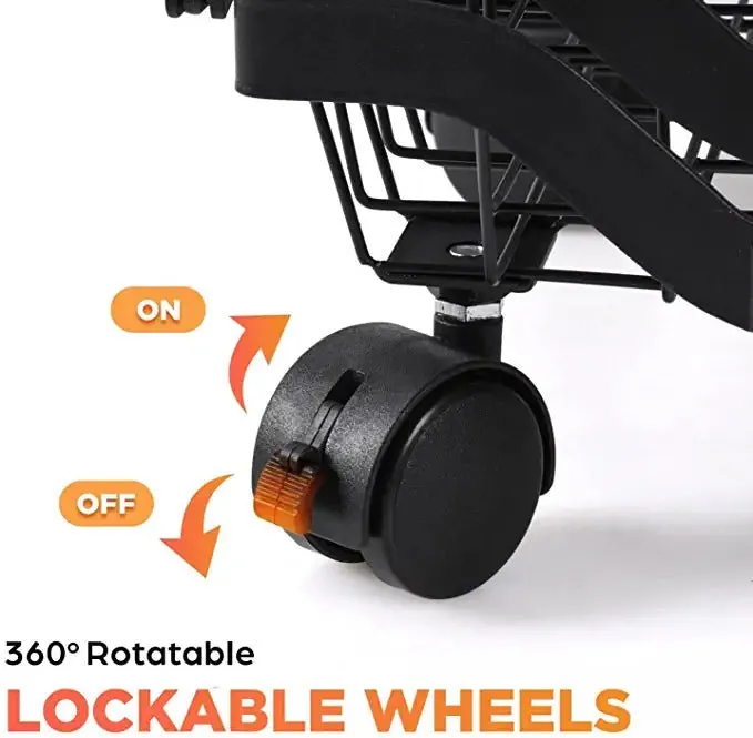4 Layer Adjustable Foldable Movable Storage Rack for Kitchen Use
