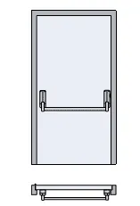 40TC00089. BRITON 379.N.SE Push Bar Panic Exit with Nightlatch, Silver