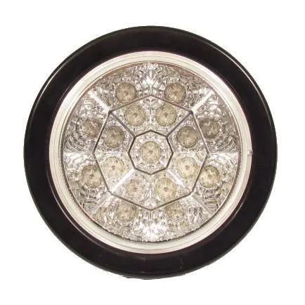 4" Amber Round Tail/Turn Led Light With 17 Leds, Clear Lens And Chromed Reflector | F235113