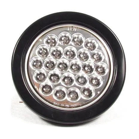 4" Amber Round Tail/Turn Led Light With 24 Leds And Clear Lens | F235119
