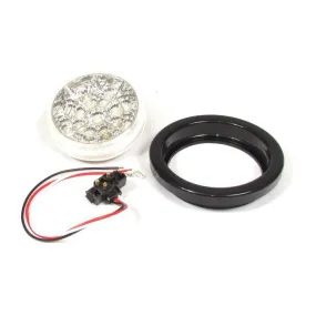 4" Red Round Tail/Stop/Turn Led Light With 17 Leds, Clear Lens And Chromed Reflector | F235103