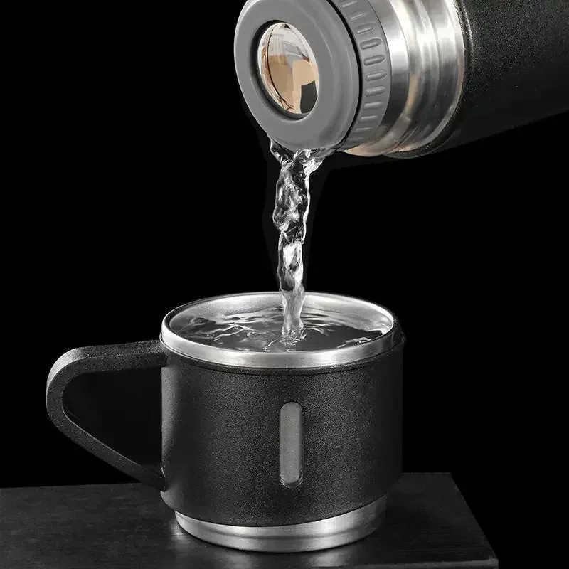 500ML Stainless Steel Vacuum Flask, with two cups Set - Elegant and Versatile