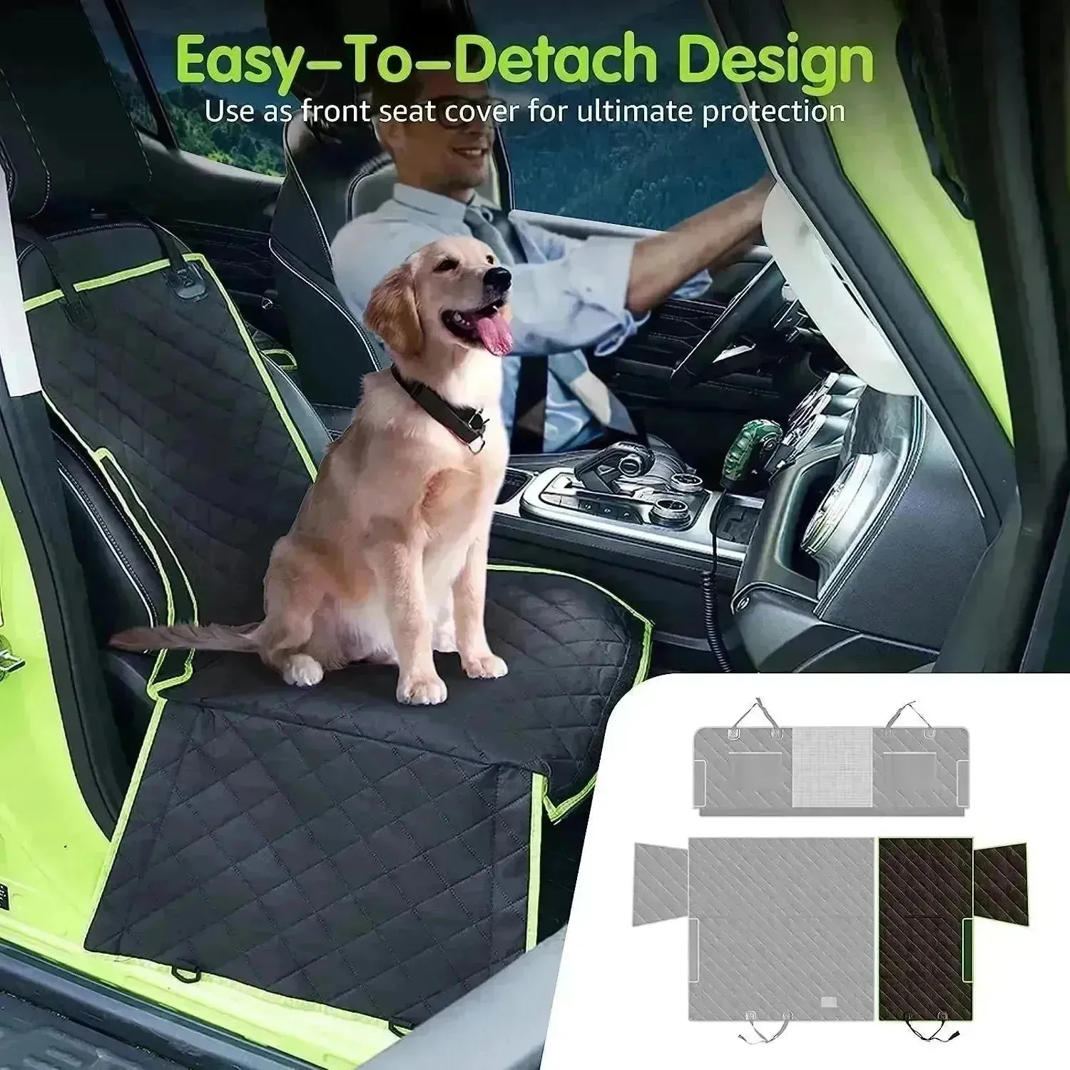 6-in-1 Waterproof Dog Car Seat Cover – Non-Slip Hammock for Cars & SUVs