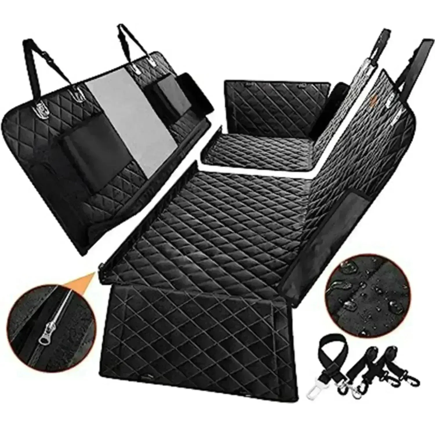 6-in-1 Waterproof Dog Car Seat Cover – Non-Slip Hammock for Cars & SUVs