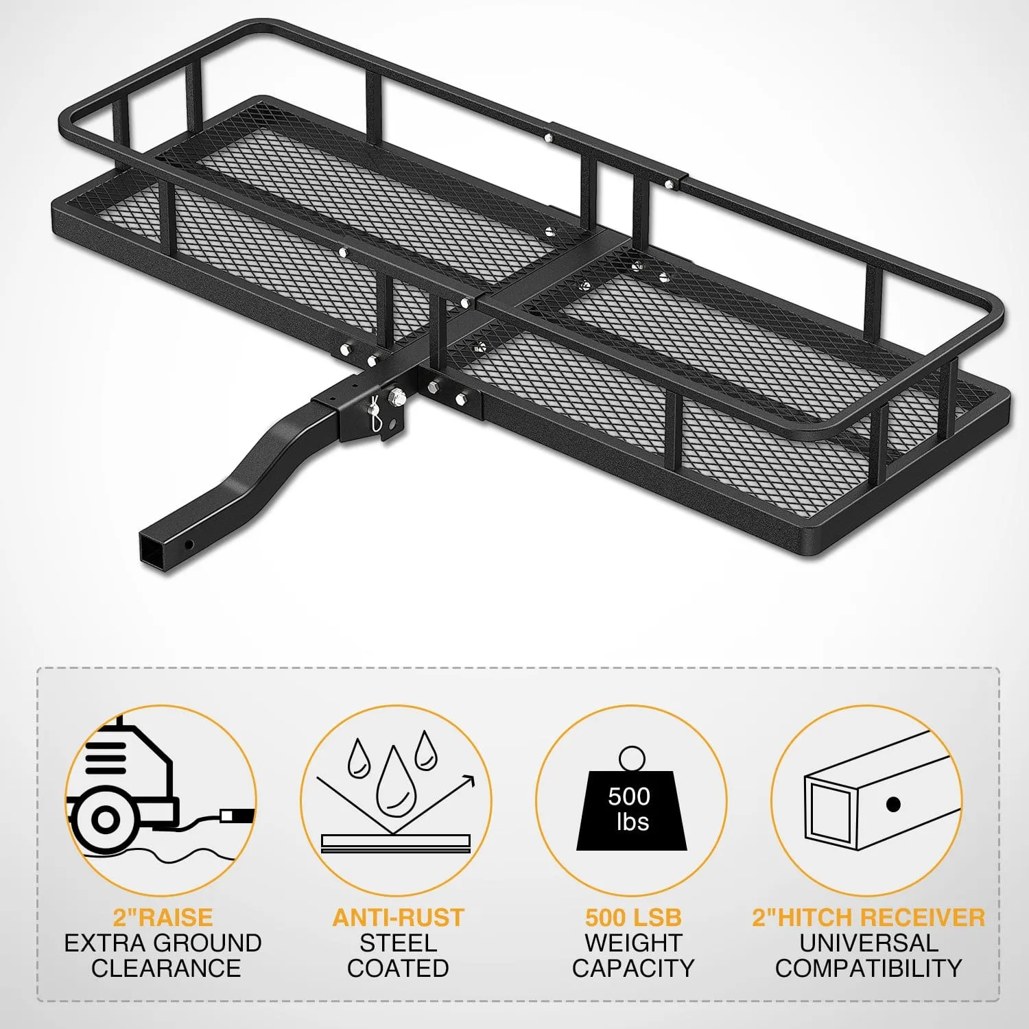60 x 20 x 7.87 Inch Hitch Cargo Carrier