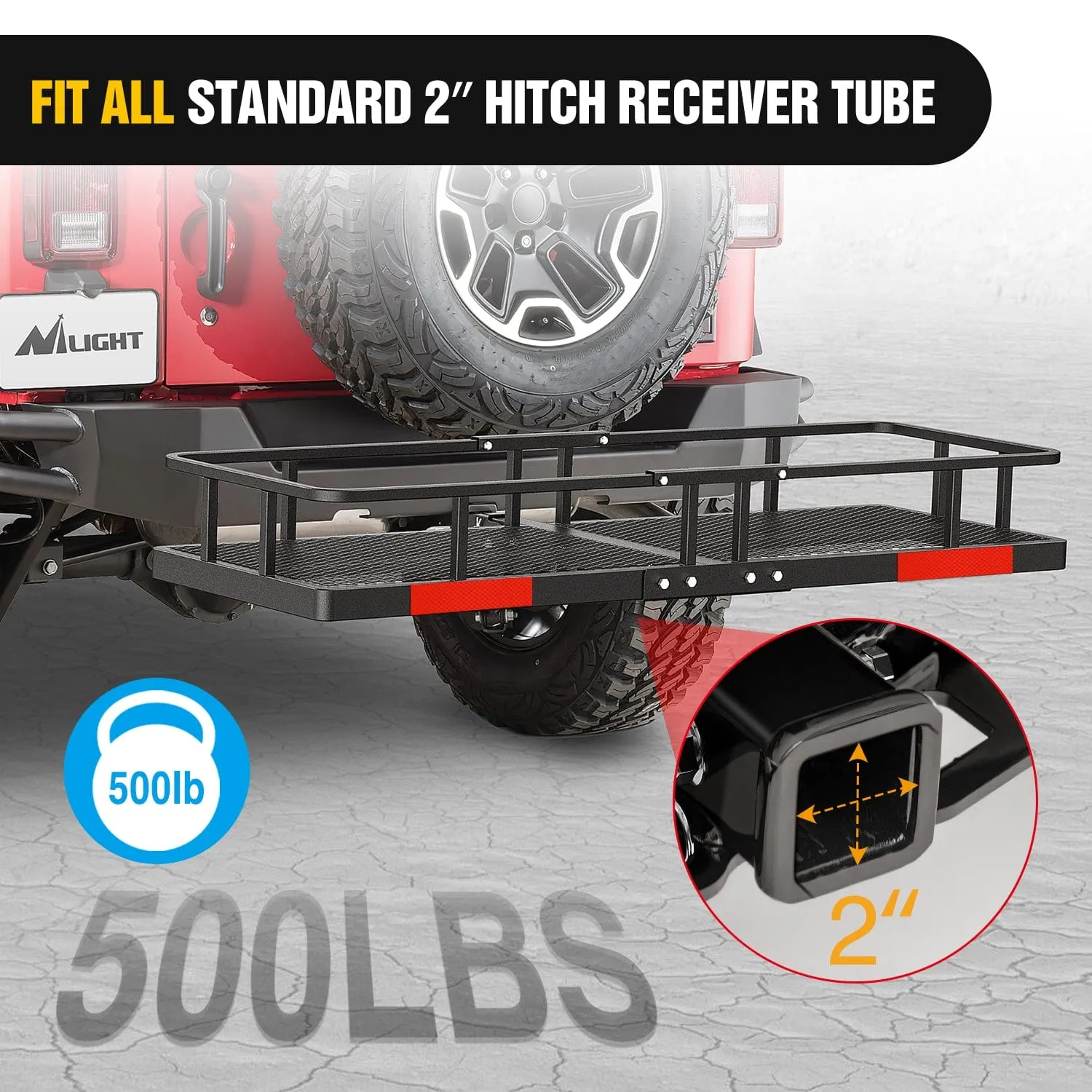 60 x 24 x 7.87 Inch Hitch Cargo Carrier & 5/8Inch Hitch Pin Clip Fits 2-Inch Receiver