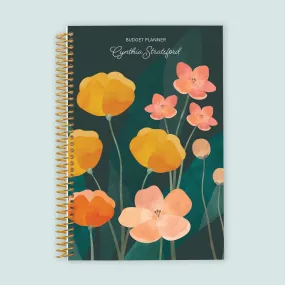 6x9 Budget Planner - Abstract Florals Green Multicolor