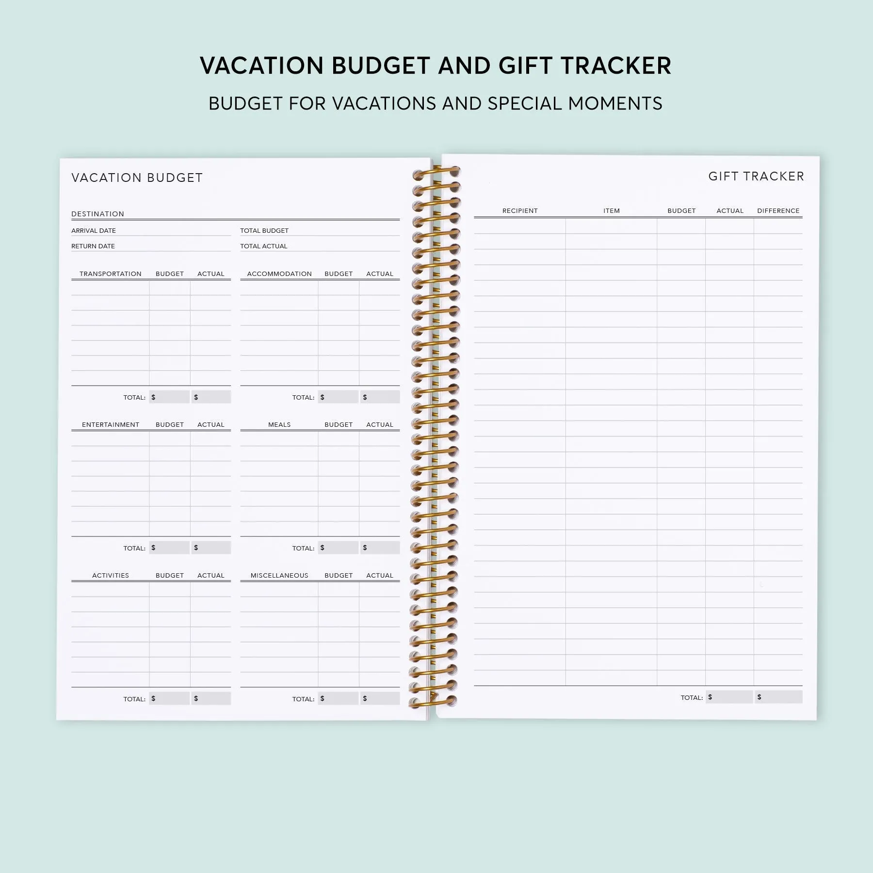 6x9 Budget Planner - Abstract Florals Green Multicolor