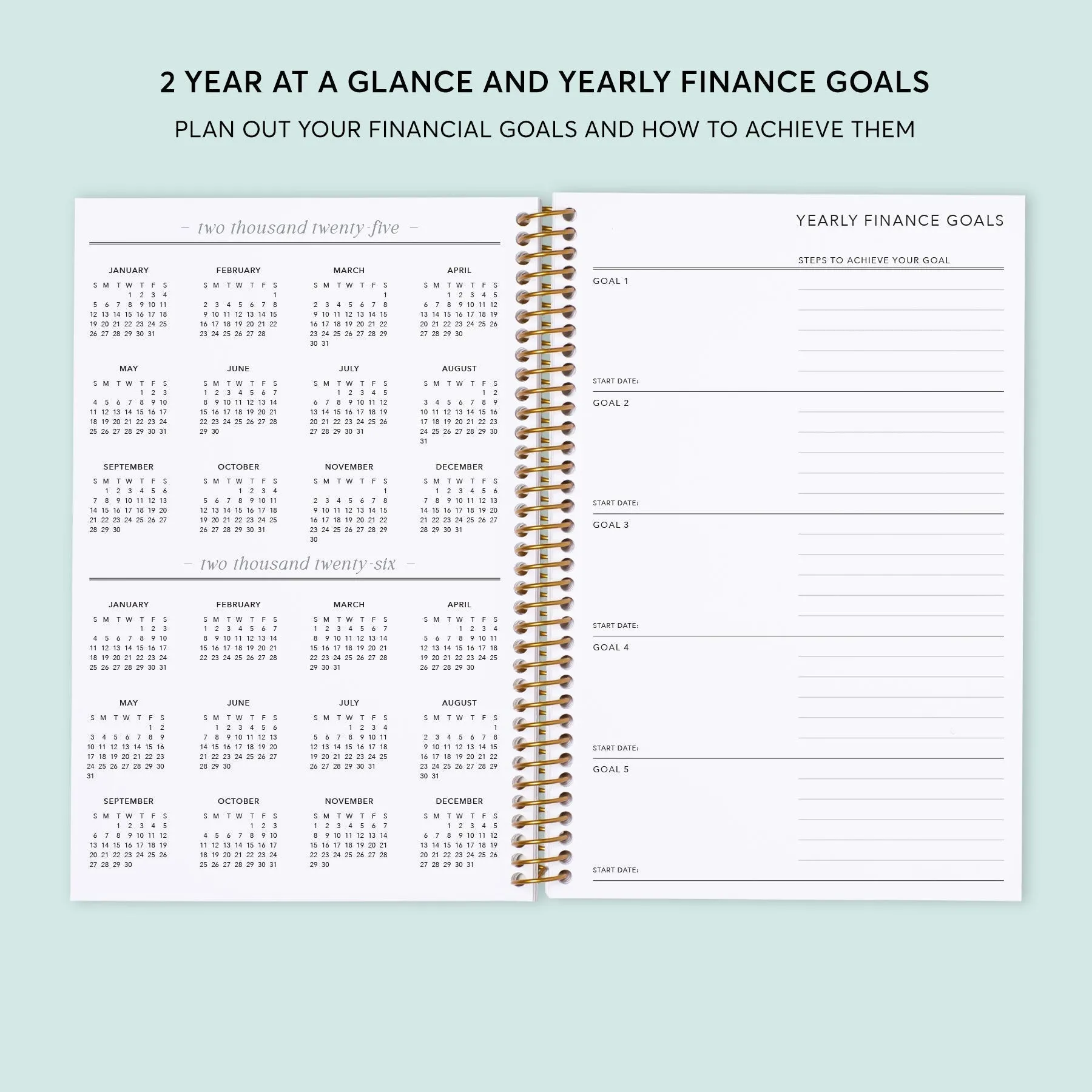 6x9 Budget Planner - Abstract Florals Green Multicolor