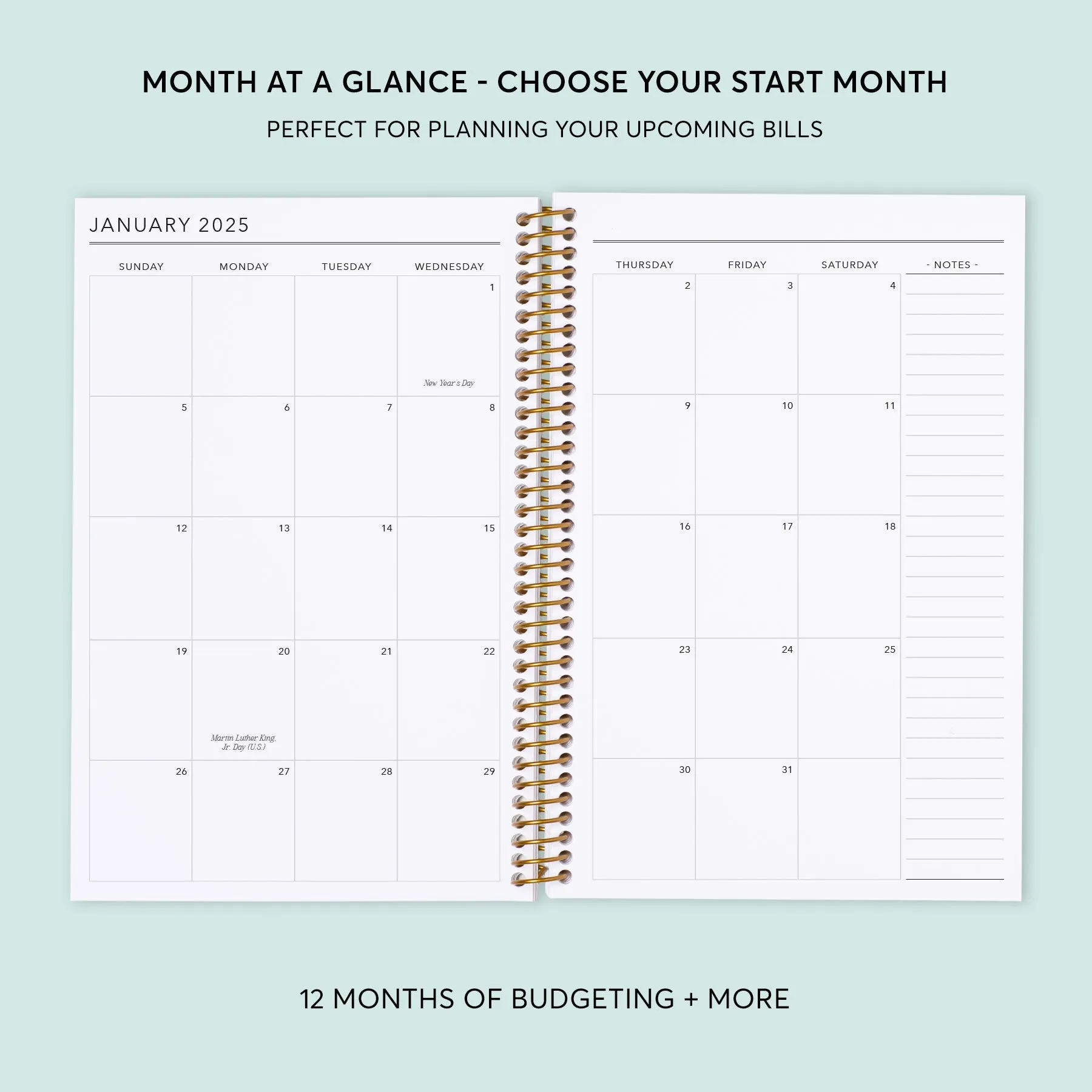 6x9 Budget Planner - Abstract Florals Green