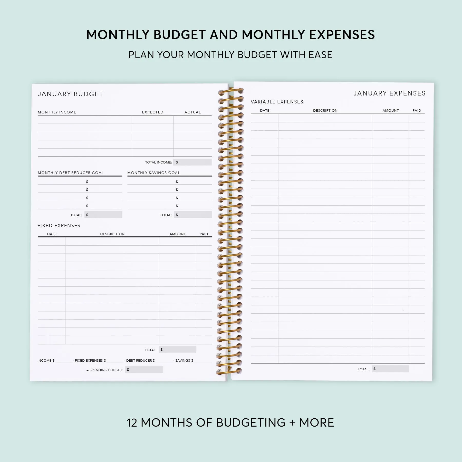 6x9 Budget Planner - Abstract Florals Multicolor