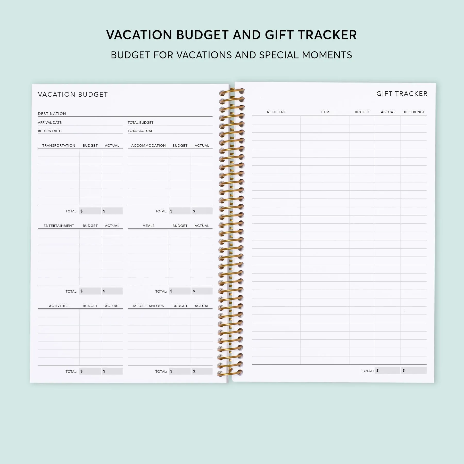 6x9 Budget Planner - Abstract Florals Pink Multicolor