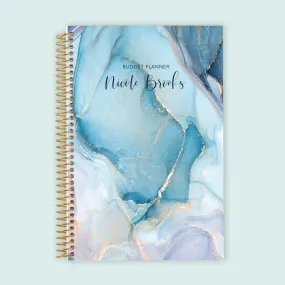 6x9 Budget Planner - Aqua Gold Abstract Ink