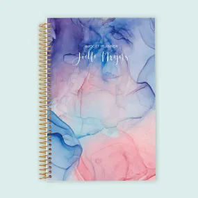 6x9 Budget Planner - Blue Pink Flowing Ink