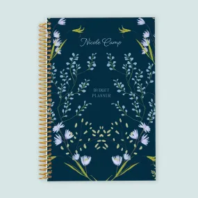 6x9 Budget Planner - Flower Frame Blue