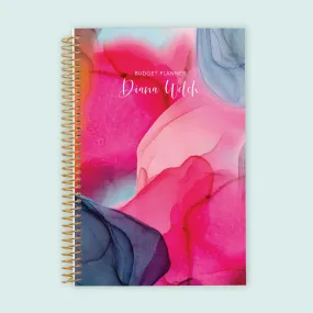 6x9 Budget Planner - Hot Pink Gray Flowing Ink