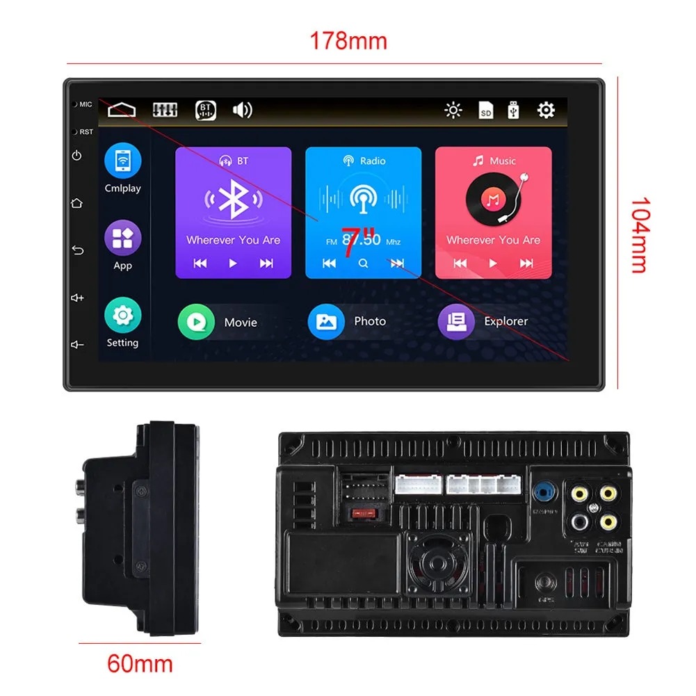 7-inch Car Radio Wired Carplay MP5 Player Universal GPS Bluetooth