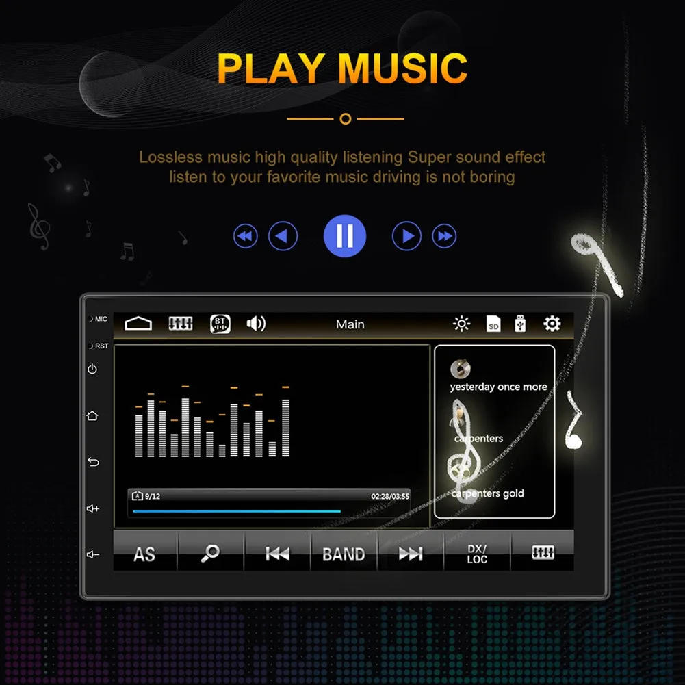7-inch Car Radio Wired Carplay MP5 Player Universal GPS Bluetooth