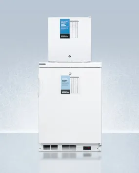Accucold 24" Wide All-Refrigerator/All-Freezer Combination with Probe Holes - FF7LW-FS24LSTACKPRO