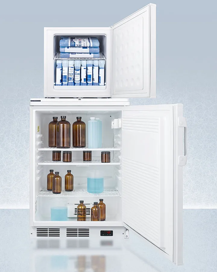Accucold 24" Wide All-Refrigerator/All-Freezer Combination with Probe Holes - FF7LW-FS24LSTACKPRO