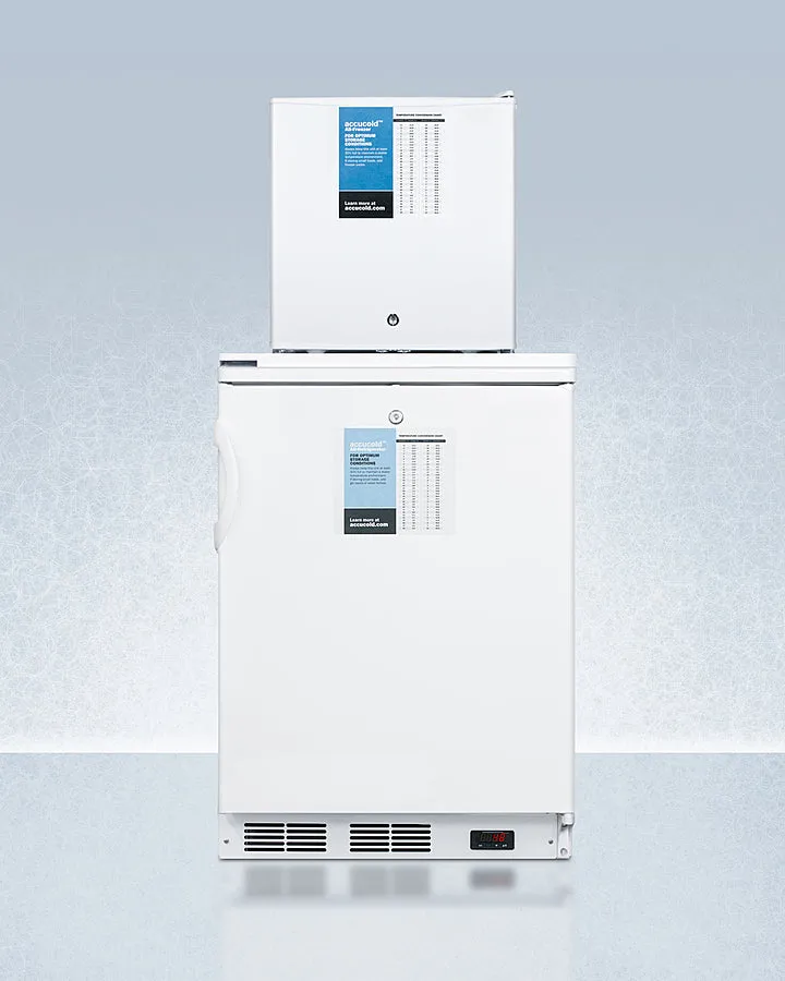Accucold 24" Wide All-Refrigerator/All-Freezer Combination with Probe Holes - FF7LW-FS24LSTACKPRO