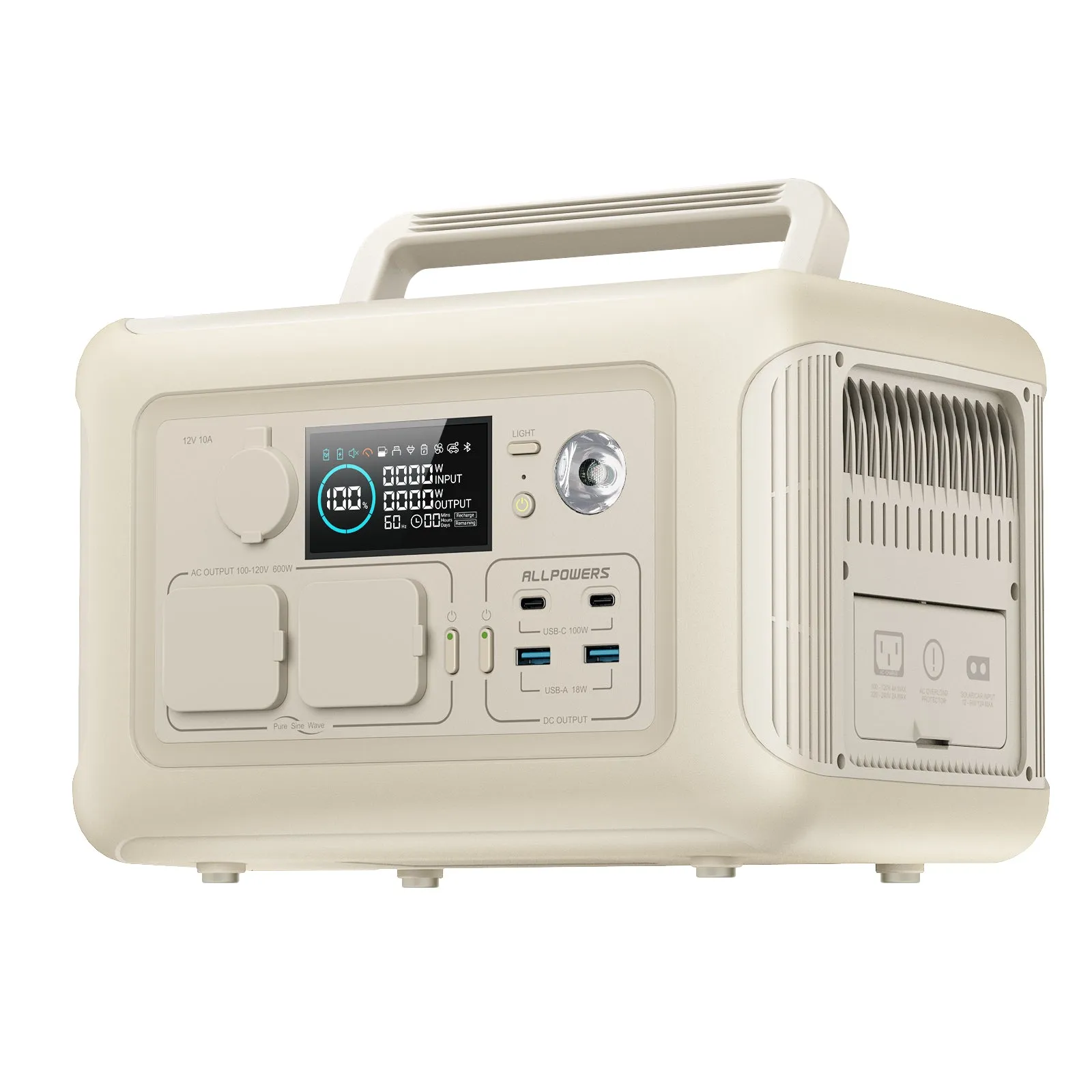 ALLPOWERS R600 Portable Power Station 600W 299Wh LiFePO4 Battery