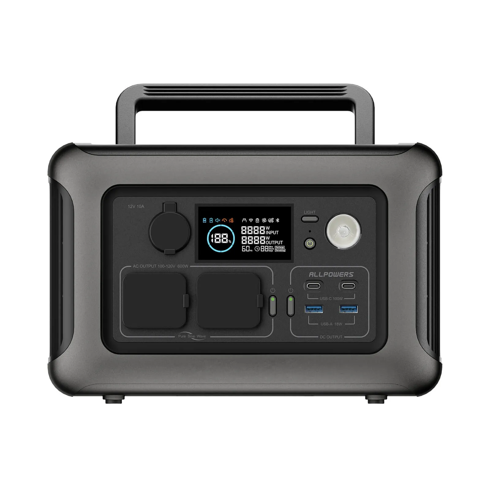 ALLPOWERS R600 Portable Power Station 600W 299Wh LiFePO4 Battery