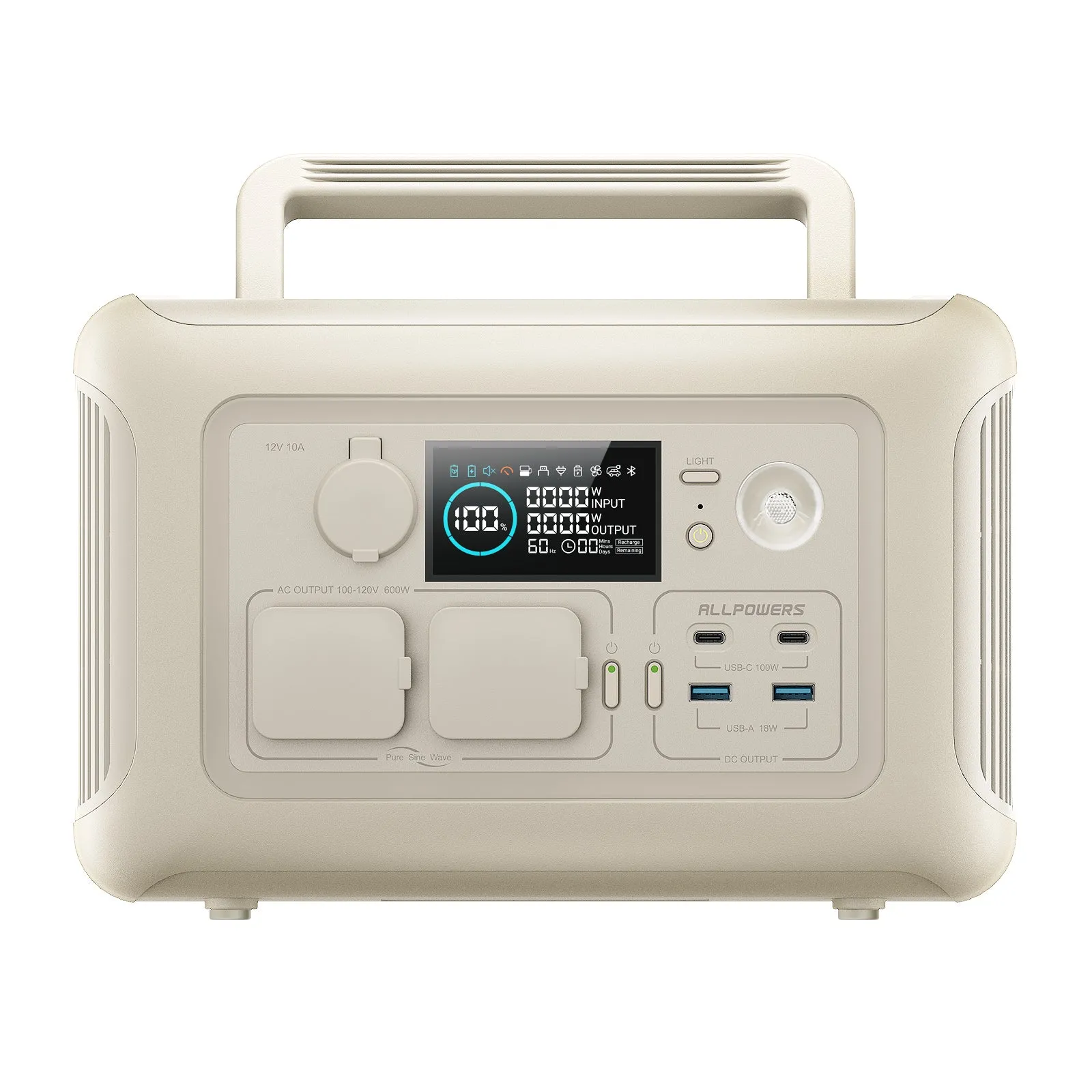 ALLPOWERS R600 Portable Power Station 600W 299Wh LiFePO4 Battery