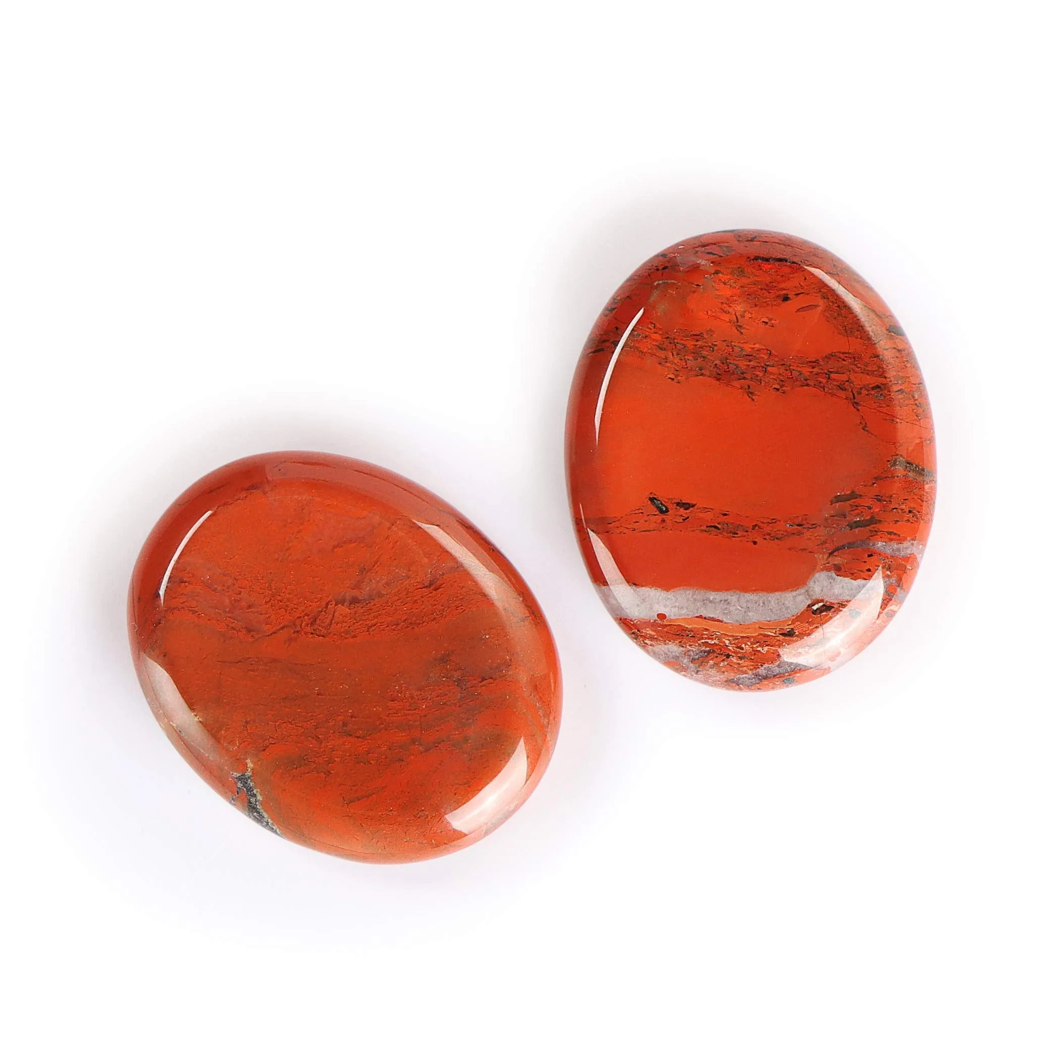 Artistone 2" Red Jasper Thumb Worry Stone Healing Crystal Polished Chakra Pocket Palm Stone for Anxiety Stress Relief Meditation