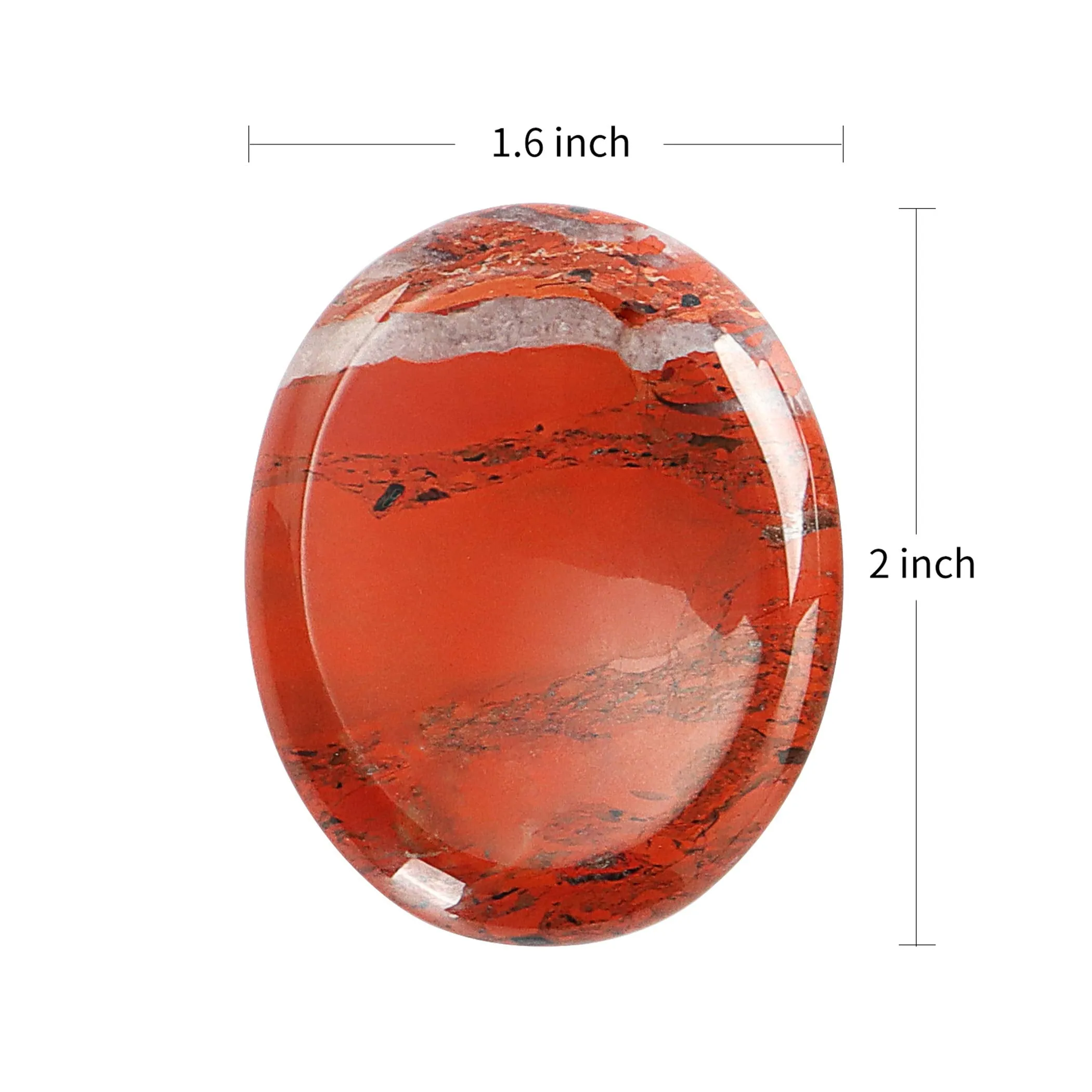 Artistone 2" Red Jasper Thumb Worry Stone Healing Crystal Polished Chakra Pocket Palm Stone for Anxiety Stress Relief Meditation