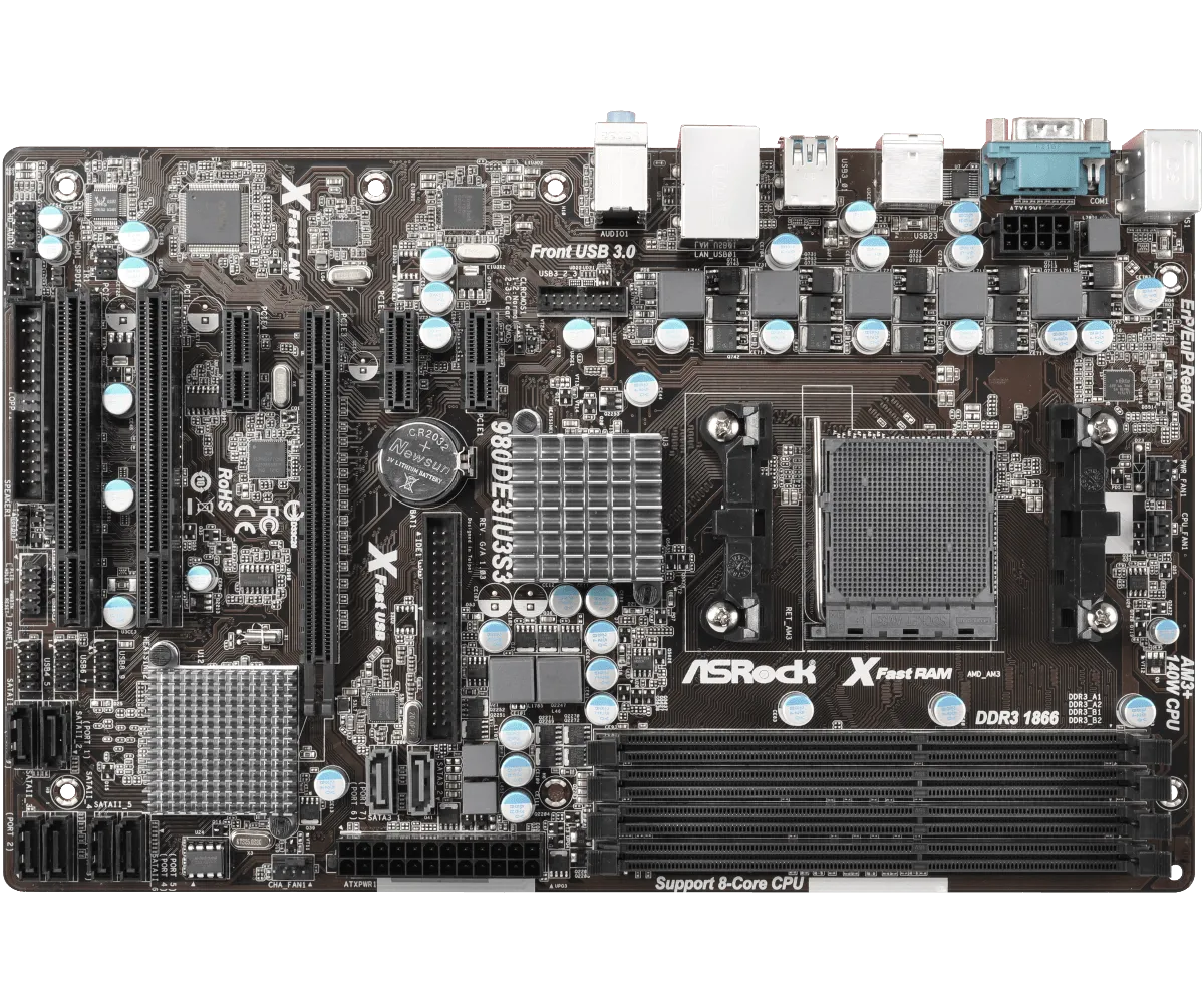 ASRock 980DE3/U3S3 AMD RX881 AM3  DDR3 ATX Desktop Motherboard usb3.0