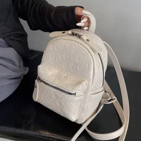 Back to school Korean Fashion PU Backpack Women Casual Trend Cartoon Cute Mini Backpack Travel Backpack School Backpack for College Students