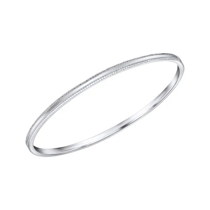 Beginnings Sterling Silver Millegrain Bangle