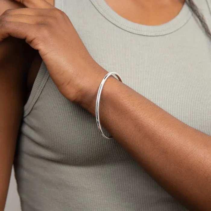 Beginnings Sterling Silver Millegrain Bangle