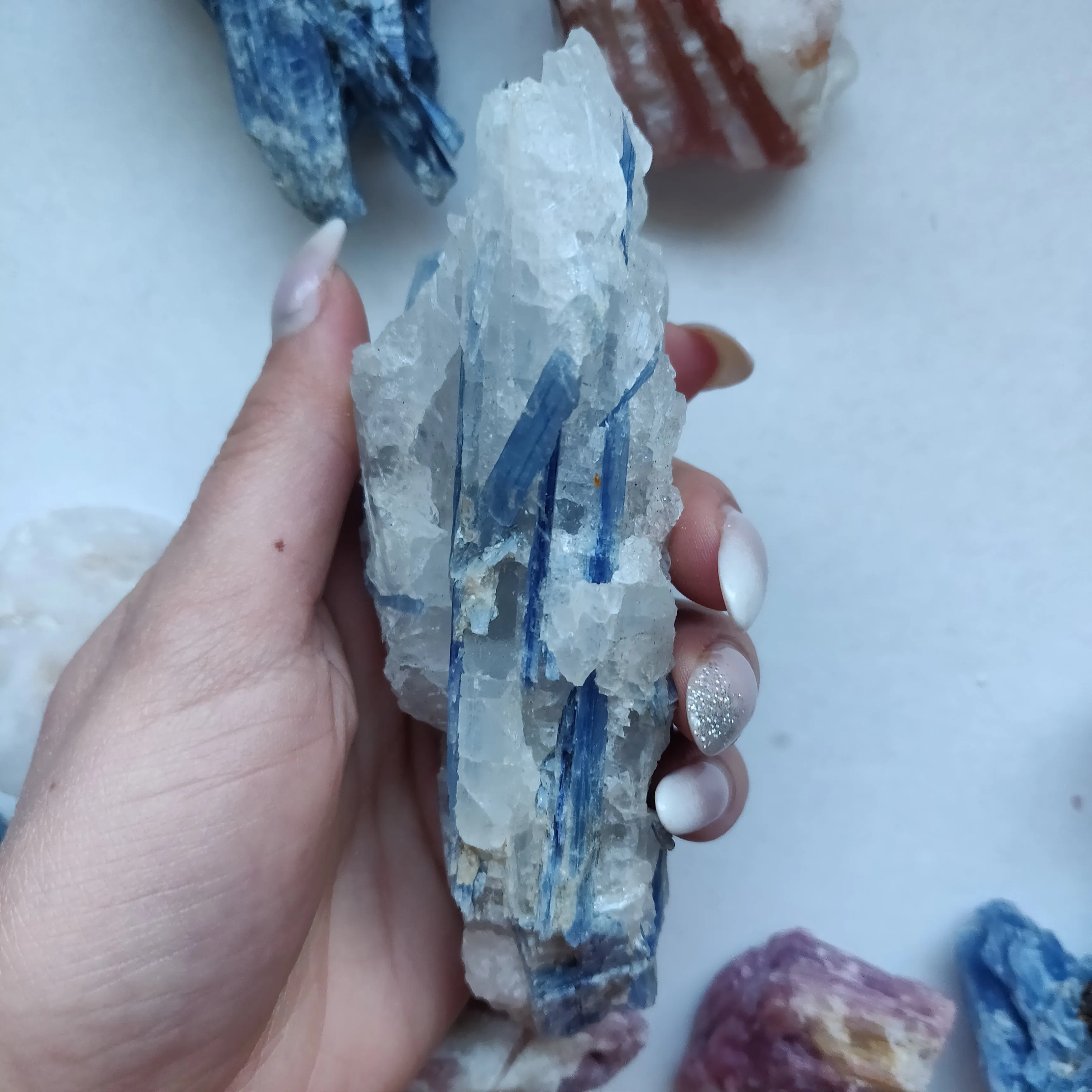 Blue Kyanite Specimen in Quartz (#6)