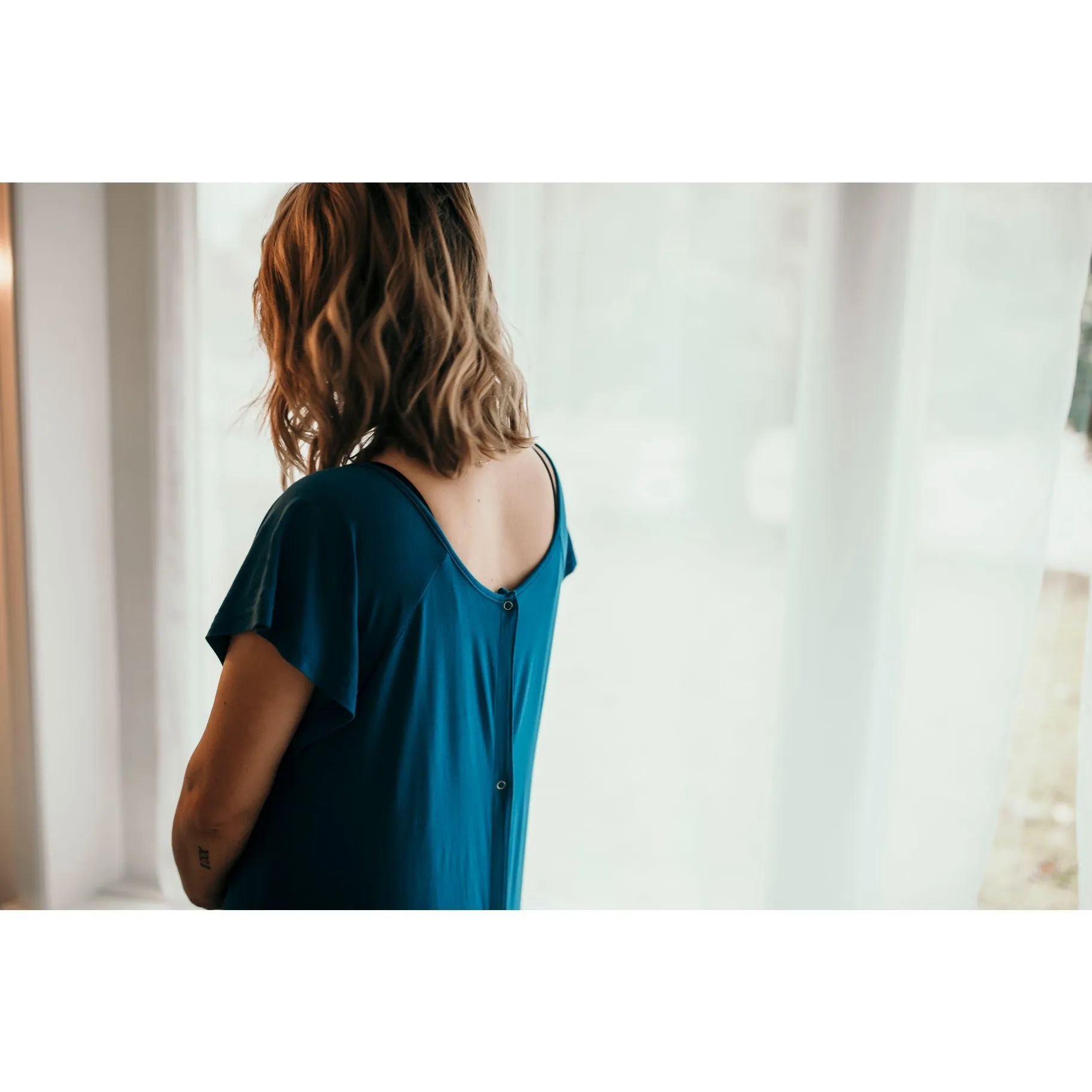 Blue Mommy Labor and Delivery/ Nursing Gown