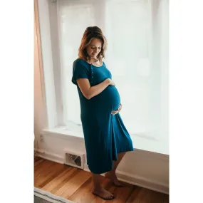 Blue Mommy Labor and Delivery/ Nursing Gown