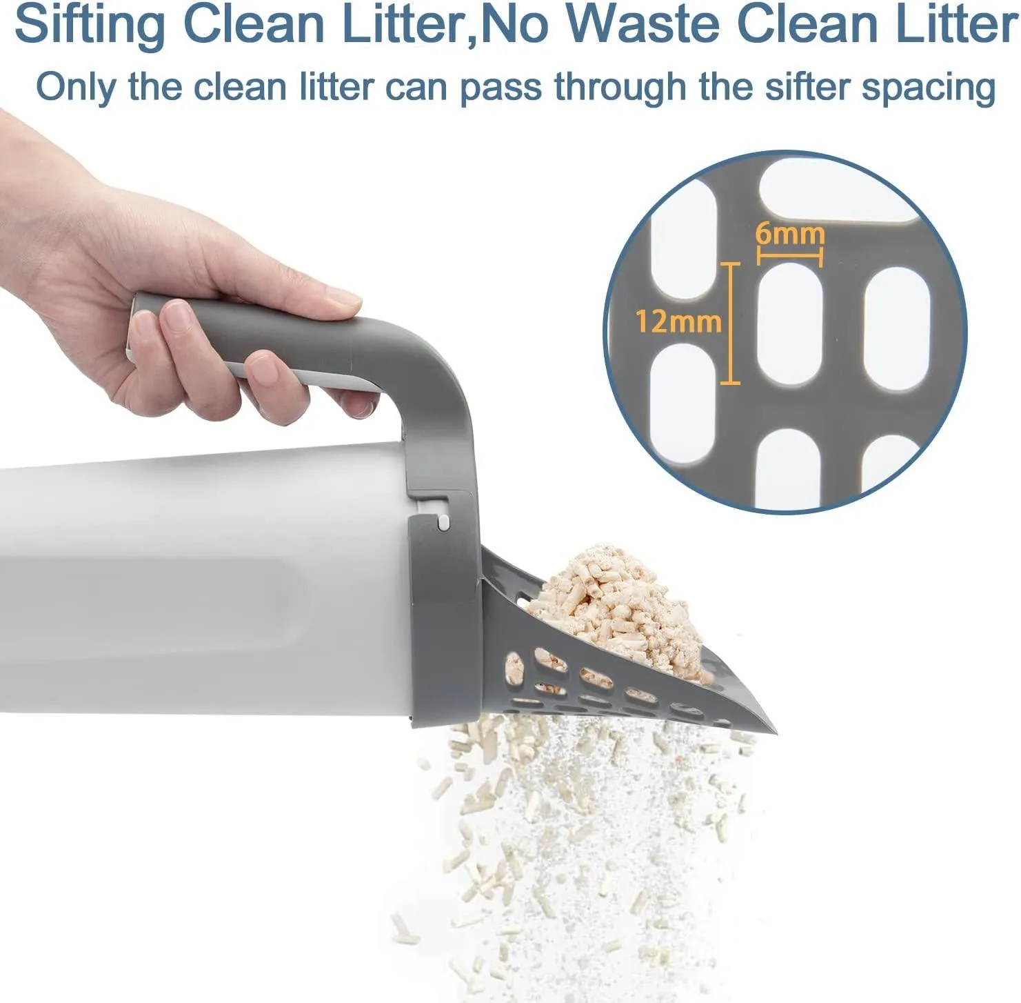 Boperzi Cat Litter Scoop Pooper Scooper Plastic Deep Shovel Kitty Poop Sifter Durable Cat Poop Scooper Cat Litter Lifter for Litter Box Come with Cat Litter Bags