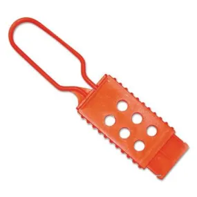 BRADY Nylon Lockout Hasps, 0.378 in Dia. Shackle, 1w x 0.433d x 2.5h, Orange, 99668